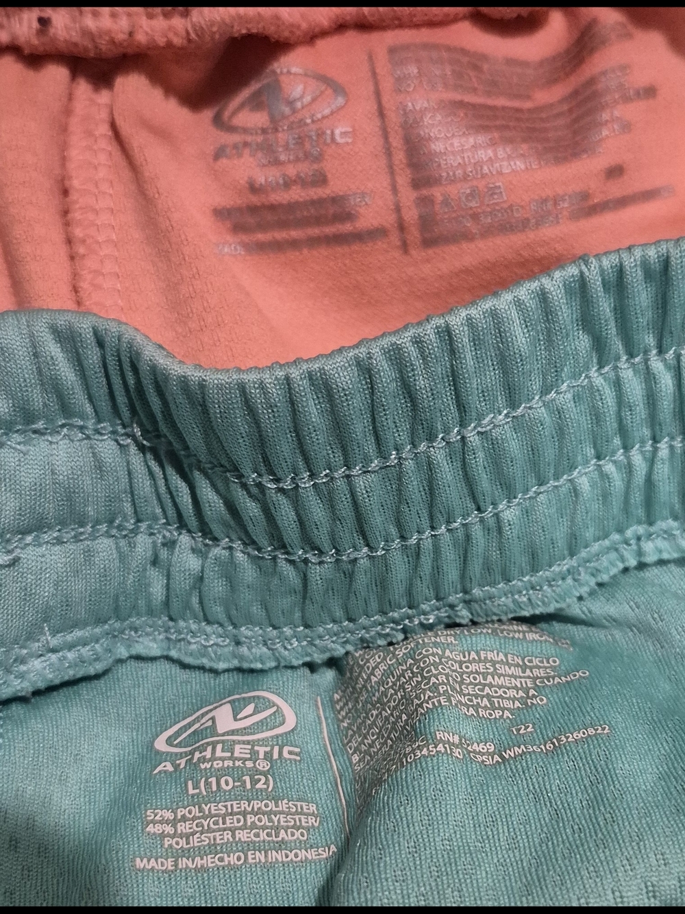 Athletic Works Girls Shorts - Aqua & Peach - Picture 3 of 3